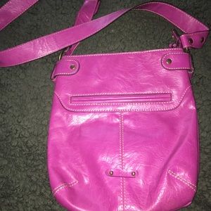 Deep pink Faux leather cross body bag